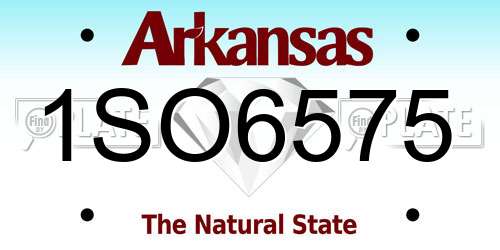 1SO6575 Arkansas License Plate