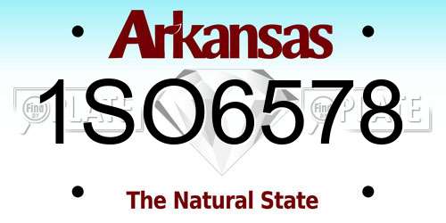 1SO6578 Arkansas License Plate