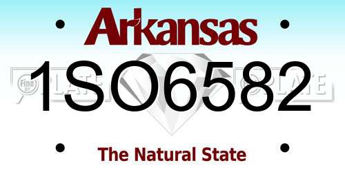 1SO6582 Arkansas License Plate