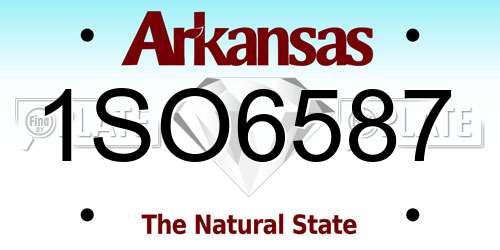 1SO6587 Arkansas License Plate