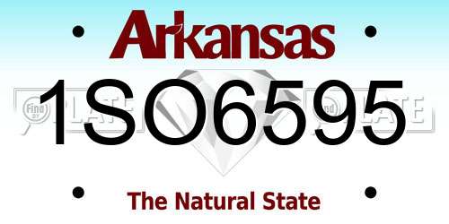 1SO6595 Arkansas License Plate