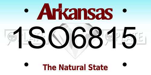 1SO6815 Arkansas License Plate