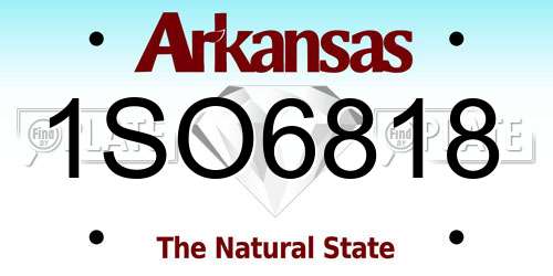 1SO6818 Arkansas License Plate