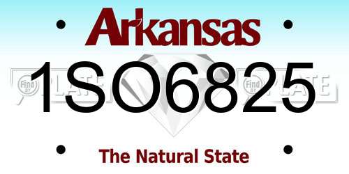 1SO6825 Arkansas License Plate