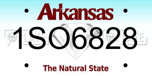 1SO6828 Arkansas License Plate