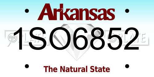 1SO6852 Arkansas License Plate