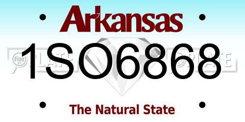 1SO6868 Arkansas License Plate
