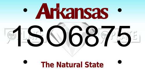 1SO6875 Arkansas License Plate