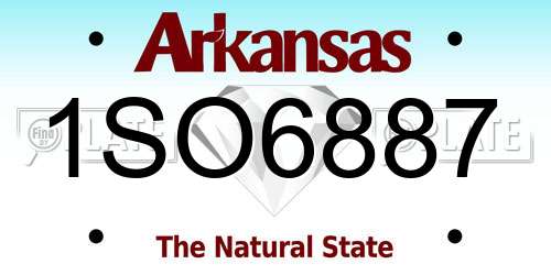 1SO6887 Arkansas License Plate