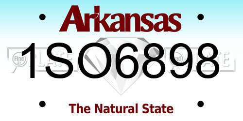 1SO6898 Arkansas License Plate