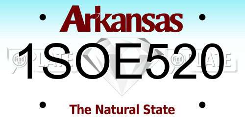 1SOE520 Arkansas License Plate