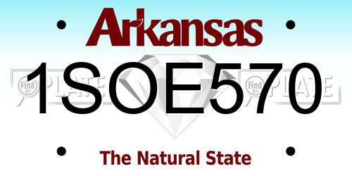 1SOE570 Arkansas License Plate