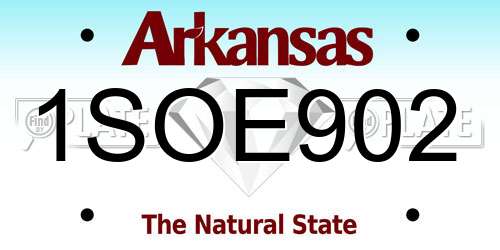 1SOE902 Arkansas License Plate