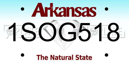1SOG518 Arkansas License Plate