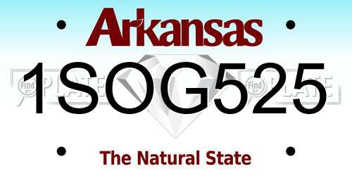 1SOG525 Arkansas License Plate