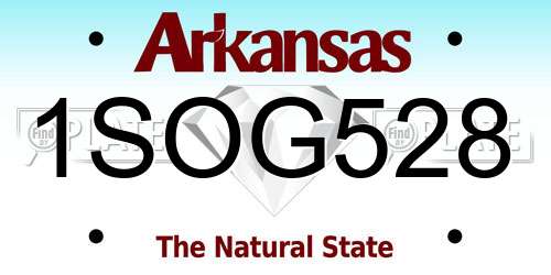 1SOG528 Arkansas License Plate