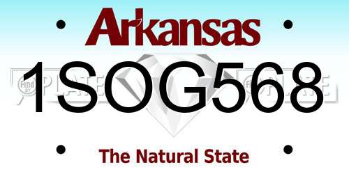 1SOG568 Arkansas License Plate