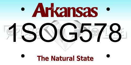 1SOG578 Arkansas License Plate