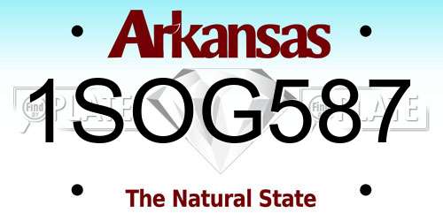 1SOG587 Arkansas License Plate