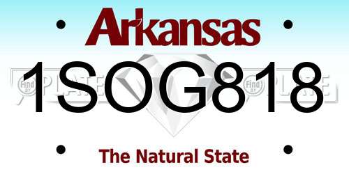 1SOG818 Arkansas License Plate