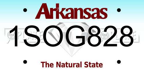 1SOG828 Arkansas License Plate