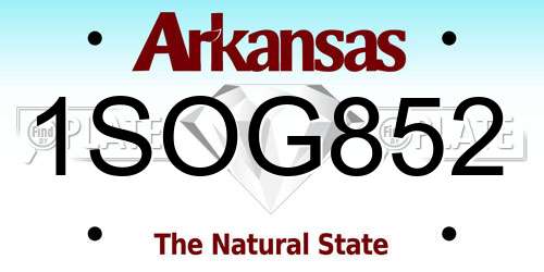 1SOG852 Arkansas License Plate