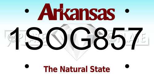 1SOG857 Arkansas License Plate