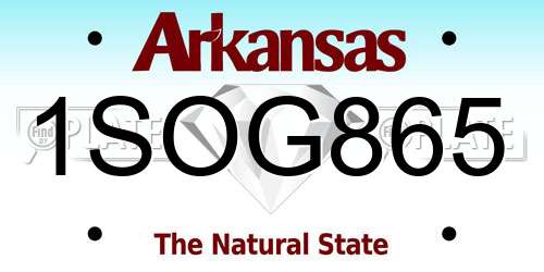 1SOG865 Arkansas License Plate