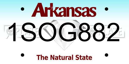 1SOG882 Arkansas License Plate