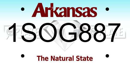 1SOG887 Arkansas License Plate