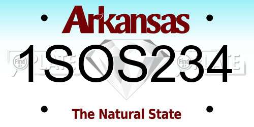 1SOS234 Arkansas License Plate