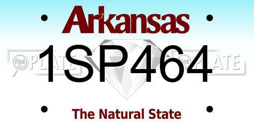 1SP464 Arkansas License Plate