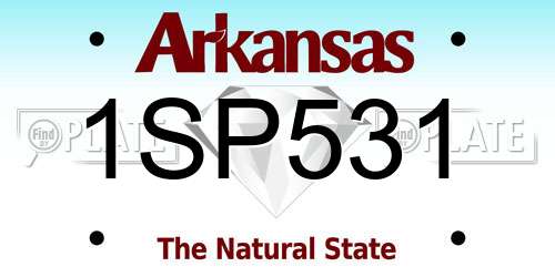 1SP531 Arkansas License Plate