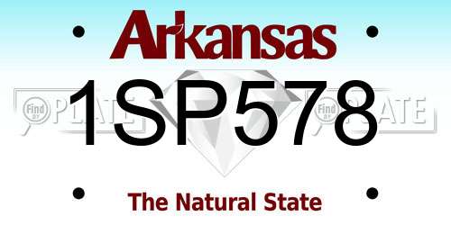 1SP578 Arkansas License Plate