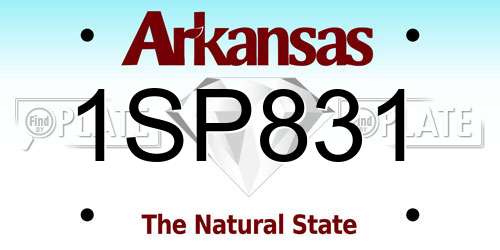 1SP831 Arkansas License Plate