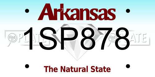1SP878 Arkansas License Plate