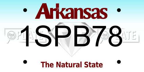 1SPB78 Arkansas License Plate