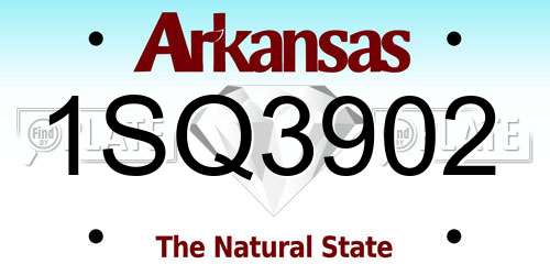1SQ3902 Arkansas License Plate