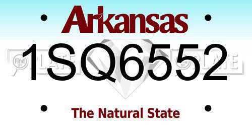 1SQ6552 Arkansas License Plate