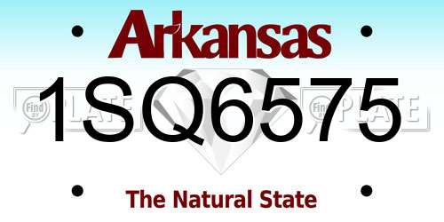 1SQ6575 Arkansas License Plate