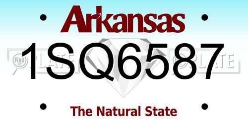 1SQ6587 Arkansas License Plate