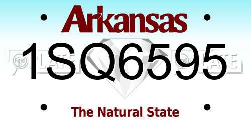 1SQ6595 Arkansas License Plate