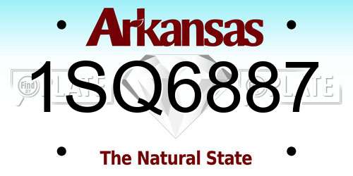 1SQ6887 Arkansas License Plate