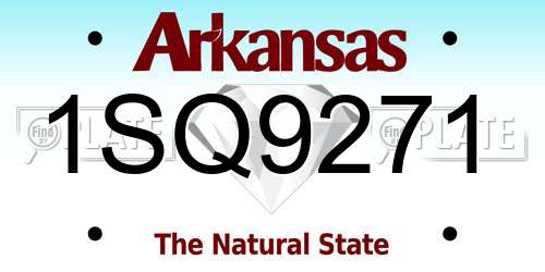 1SQ9271 Arkansas License Plate