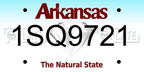 1SQ9721 Arkansas License Plate