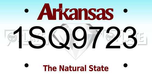 1SQ9723 Arkansas License Plate