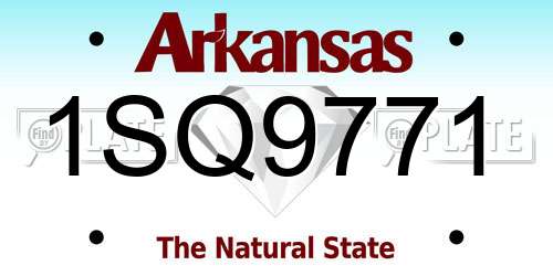 1SQ9771 Arkansas License Plate