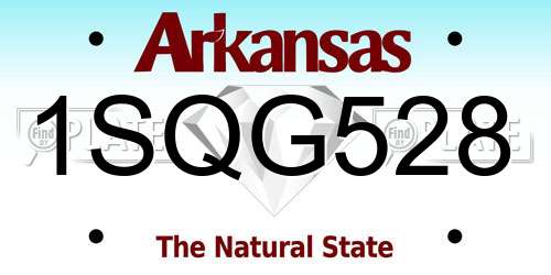 1SQG528 Arkansas License Plate