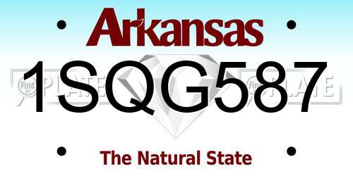 1SQG587 Arkansas License Plate