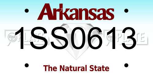 1SS0613 Arkansas License Plate